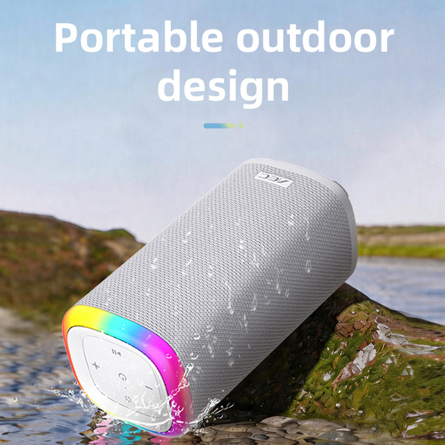 Outdoor Portable Bluetooth Speaker 10W Wireless Stereo Speaker RGB Light Type C Charging Built in Mic