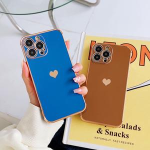 Custodia per telefono placcata di lusso per iPhone 15 Pro Max 16 14 Plus 13 16e 17 Silicone aria cuori colorati custodie protettive antiurto - Product Image 4