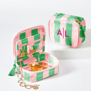 Bolsa de lápiz labial de Pvc transparente para mujer, venta al por mayor, bolsa de viaje de Pvc a rayas, estuche de joyería transparente - Product Image 1