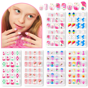 Aliver 144Pcs 6 Pack Presse sur les Ongles pour Enfants Enfants Acrylique Faux Ongles Arc-En-Bonbons Collection Éléments Ongles - Product Image 6