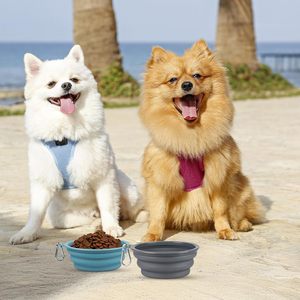 Custom Collapsible Water Food Dog Bowl <b>Slow</b> <b>Feeder</b> Silicone Pet Travel Bowl With Carabiner - Product Image 3