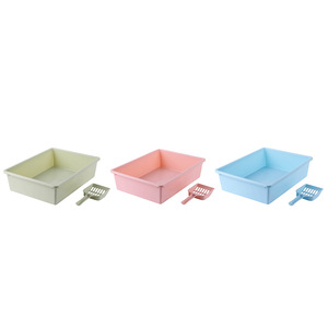 Harry Yaya Open <b>Cat</b> Litter <b>Box</b> With Scoop Square PP Material Conventional Size For Pet Use - Product Image 2
