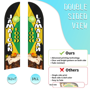 2.5*11.5 FT JAMAICAN FOOD High Quality Custom Feather <b>Flags</b> Beach <b>Flag</b> for Beach Party and Advertising Promotions - Product Image 2