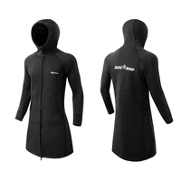 Veste en néoprène 3 mm à capuche, haut de plongée long, coupe-vent, pour hommes et femmes, cape de surf, manteau thermique imperméable pour bateau W183
