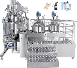 Stainless Steel Hydraulic Lifting Vacuum Homogenizer Emulsifier Mixer For Paste Production Cream Making