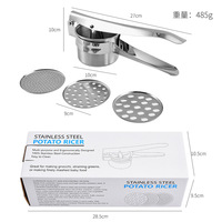 Aardappelrijder Roestvrijstalen Aardappelstamper Food Ricer Fruit En Groenten Pers Met 3 Verwijderbare En Verwisselbare Schijven