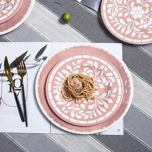 Lfgb tiêu chuẩn sang trọng đặc biệt Bộ bữa ăn tối tùy chỉnh đồ nấu nướng melamine Bộ đồ ăn Bộ Melamine Màu Hồng Bộ - Product Image 3