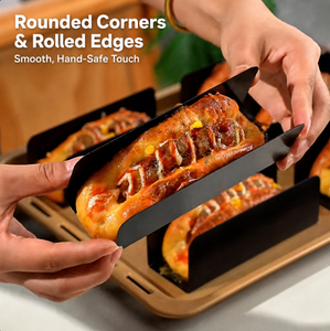 Teglia per panini hot dog in acciaio al carbonio, stampo antiaderente per baguette, supporto resistente al calore per teglie per panini, utensili da forno - Product Image 4