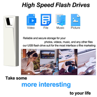 Stik memori USB Flash Drive, stik memori 128GB 64GB 32GB 16GB 8GB 4GB 2GB 1GB 128MB logam Mini 2.0 USB