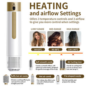 6-in-1 교체형 헤드 이오닉 여행용 헤어 드라이어 브러시 - 전문가용 스트레이트너 & 컬링 아이언 (110,000 RPM 모터) - Product Image 5