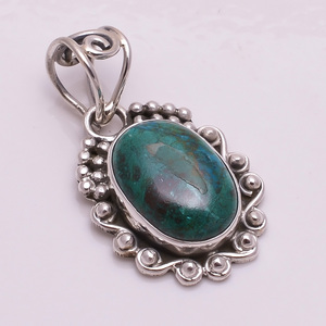 Pendentif en argent sterling 925 avec pierres précieuses personnalisées, bijoux en argent avec pierres précieuses naturelles BlueZade, exportateur de bijoux en pierres précieuses en argent fait à la main - Product Image 3