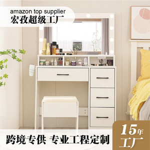 Ningbo Hongzi <b>Makeup</b> Table <b>With</b> Led <b>Light</b> Adjustable <b>Mirror</b> For Commercial Use - Product Image 4