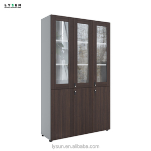 Nhà máy gỗ hiển thị có thể khóa Giải pháp lưu trữ văn phòng tủ với cửa kính nhôm melamine ván dăm - Product Image 1