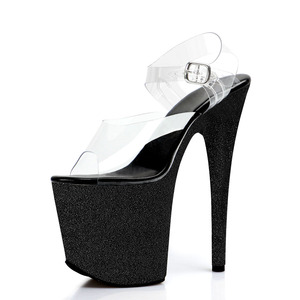 <span class=keywords><strong>Sandali</strong></span> <span class=keywords><strong>con</strong></span> Plateau Esotici da 8 Pollici, <span class=keywords><strong>Tacco</strong></span> a Spillo, Tomaia Trasparente, Glitter e Strass, Cinturini <span class=keywords><strong>con</strong></span> Fibbia, Tacchi da Donna - Product Image 1