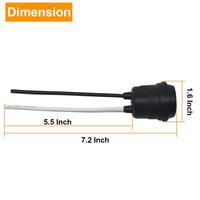 E26/E27 Support d'ampoule en caoutchouc étanche entièrement scellé avec cordon