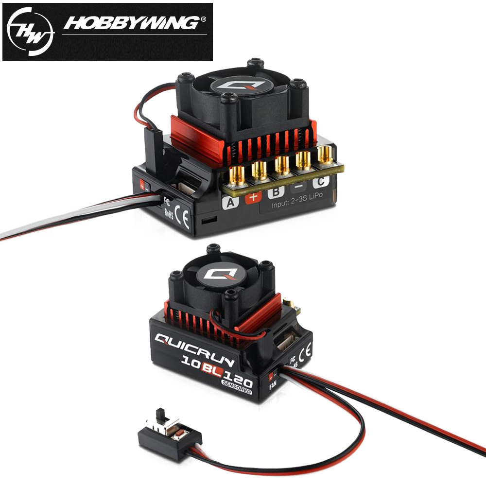 Hobbywing Quicrun 10BL120 G2 – ESC Sensoré Pour Voiture 1/10 1/12 – 120A/760A – Compatible Moteur Brushless 2-3S LiPo – Programmable