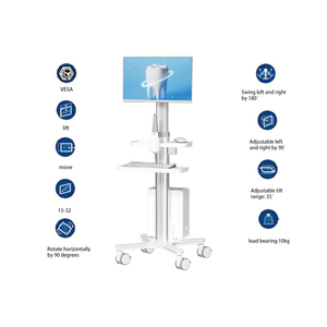 Chariot médical moderne en acier inoxydable pour hôpital et cabinet dentaire, charge maximale 22 lb - Product Image 2