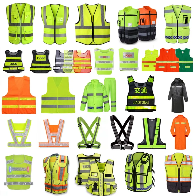 raincoat with reflective tape glow in the dark underwear reflective work wear parka ansi safety vest vest yellow