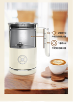 Machine à vapeur multifonctionnelle 4 en 1 en acier inoxydable avec pot intérieur facile à nettoyer, mélangeur automatique, mousseur à lait électrique professionnel