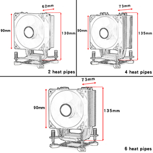 Qiuzaim PC 2 ống đồng 90mm yên tĩnh <span class=keywords><strong>CPU</strong></span> mát vít gắn kết <span class=keywords><strong>LGA</strong></span> 1700 115x1200 trở lại tấm Intel 1366 <span class=keywords><strong>775</strong></span> 90mm yên tĩnh Fan RGB không khí - Product Image 6