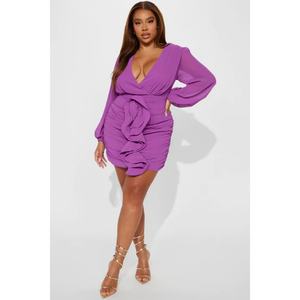 Vestido Casual Sexy con Cuello en V y Estilo Personalizado con Logotipo de Alta Calidad OEM para Mujer - Product Image 5