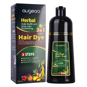 Oferta Especial: Tinte Permanente para el Cabello Augeas 3 en 1 Negro Sin Amoníaco, Champú con Extractos Herbales de Ginseng - Product Image 1