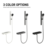 Kits de douche thermostatiques pour hôtel Eau à 2 voies avec barre coulissante réglable en hauteur Comprend un mitigeur de douche et une tête de pulvérisation à jet