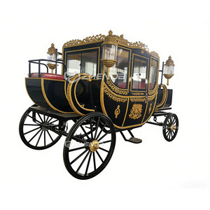Nuevo Estilo, Carruaje Real Eléctrico Negro en Venta, Transporte Especial para Bodas de Princesas, Carruaje para Paseos Turísticos - Product Image 1