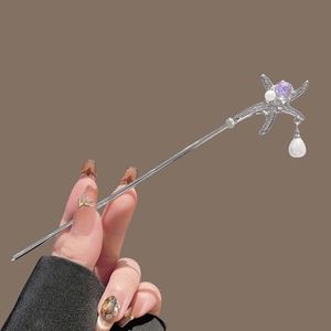 Élégante Pince à Cheveux Scintillante pour Femme, Forme Géométrique Irrégulière, Pierre de Lune, Épingle à Cheveux Étoile Florale, Bijou d'Accessoire de Coiffure - Product Image 2