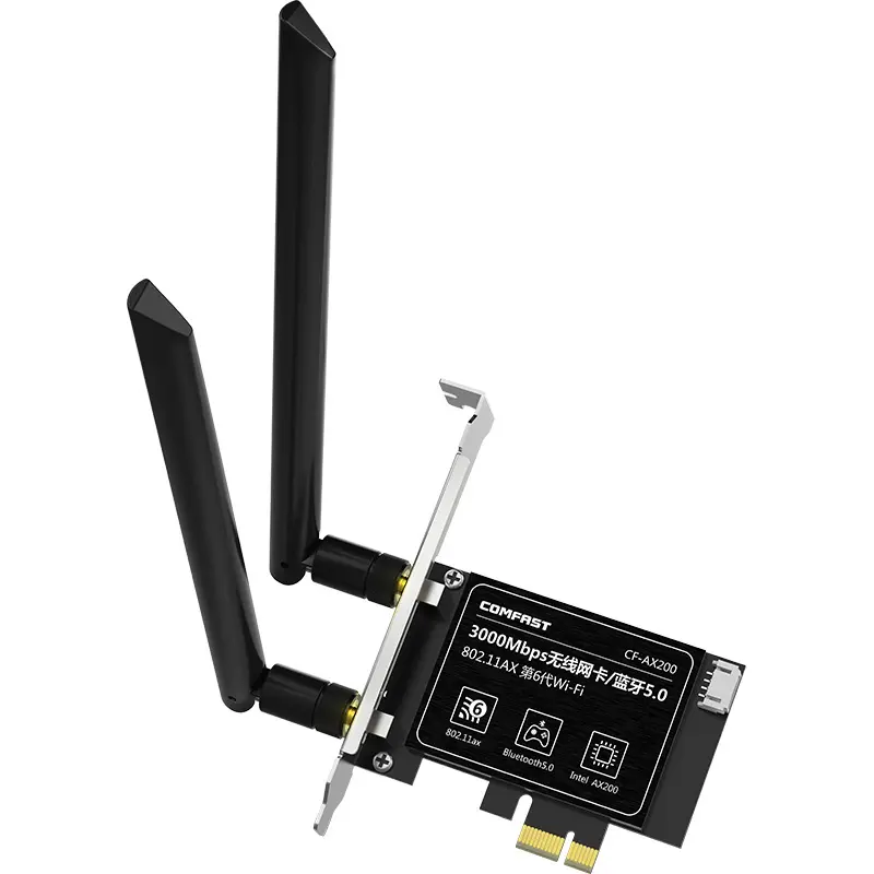 Comfast PCIE WiFi 6 Cartão AX3000 Dual Band 2.4/5G Placa de Rede Sem Fio Com Suporte BT5.0 Computador de última geração