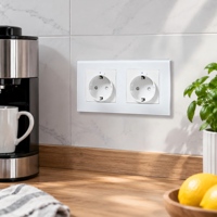 Prise intelligente UBARO Zigbee norme européenne, double prise UE, plaque en verre trempé, compatible avec Tuya et Smart Life