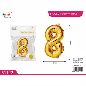 Palloncino d'oro numero 8 da 16 pollici con perla in alluminio pieno di elio per le celebrazioni di laurea della festa di addio al nubilato della festa della mamma - Product Image 2