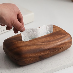 Porte-serviettes <span class=keywords><strong>en</strong></span> bois brun pour mariages, pique-niques et bars – Organiseur de serviettes <span class=keywords><strong>en</strong></span> <span class=keywords><strong>papier</strong></span> et de boîtes à mouchoirs - Product Image 4