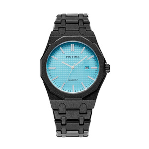 Montre pour homme la plus vendue - montre à quartz avec bracelet en acier inoxydable, lumineuse, étanche, sertie de diamants - tendance - Product Image 1