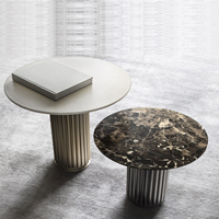 Table basse ronde moderne extensible en acier inoxydable de style italien, personnalisable, pour le salon