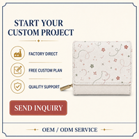 Dompet Wanita Kulit PU dengan Ritsleting, Motif Bunga, Tekstur Saffiano, Ritsleting Emas, Warna Krem Putih Retro, Grosir