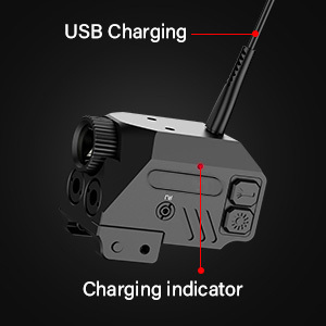 Có thể điều chỉnh sạc chiến thuật đèn pin không thấm nước màu xanh lá cây và tím chùm tia laser trắng LED ánh sáng Combo - Product Image 3