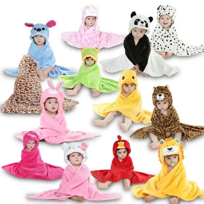 Hot sale flannel fleece animal shaped modern customize pink rabbit high quality hooded baby bath hooded towel with hood