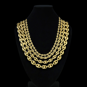 <span class=keywords><strong>Bijoux</strong></span> de <span class=keywords><strong>mode</strong></span> plaqués or 14K 18K, chaîne à maillons tendance, collier pour <span class=keywords><strong>homme</strong></span> style hip hop, collier Rolo - Product Image 1