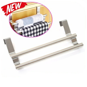 2 Layers Stainless Steel <b>Over</b> <b>Door</b> Cabinet <b>Door</b> Towel Rack - Product Image 2