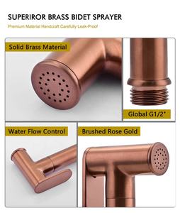 <span class=keywords><strong>PINEBAY</strong></span>-Douche en laiton or rose brossé de haute qualité, ensemble de pulvérisateur de bidet à main avec valve d'angle - Product Image 2