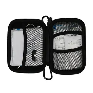 Kit de primeiros socorros para feridas ao ar livre, bolsa médica portátil em EVA com mosquetão para caminhadas, esportes e viagens