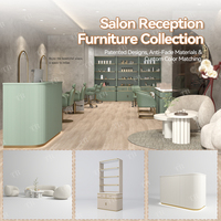 Meuble de réception moderne en MDF Turri pour clinique esthétique, comptoir de réception de salon, comptoir d'accueil pour centre de beauté, table console d'atelier