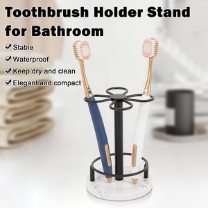 Toothbrush Holder with Marble Base for Bathroom Multifunctional Toothbrush Organizer - Product Image 4