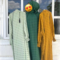 Nouveau modèle de hijab musulman Abaya, deux couleurs, broderie 3D, robe à fleurs, robe de prière islamique Dubaï, vêtements pour filles, kaftan une pièce