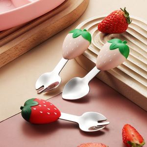 Juego de Vajilla de Silicona Resistente a Altas Temperaturas, Plato de Cena con Diseño de Dibujos Animados para Niños, Tazón con Ventosa, Apto para Alimentos, Fresa - Product Image 4