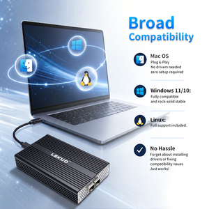 USB4 Dual Port 25G SFP28 Network Adapter Thunderbolt 5/4/3 Compatible 25GbE Fiber NIC Mac/<b>Windows</b> <b>Laptop</b> External Video Ultimate - Product Image 5