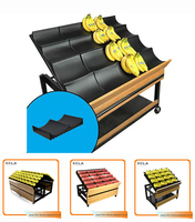 Présentoir à bananes à deux niveaux pour supermarché, équipement de supermarché pour la vente au détail, présentoir pour fruits et légumes