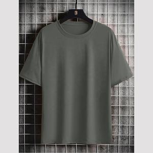 Usine personnalisé à manches courtes tricoté T-Shirt surdimensionné plaine T-Shirts impression numérique hommes T-shirt en gros - Product Image 1