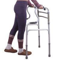 Déambulateur pliant en alliage d'aluminium à double usage pour personnes âgées et adultes handicapés - Équipement d'exercice léger à hauteur réglable